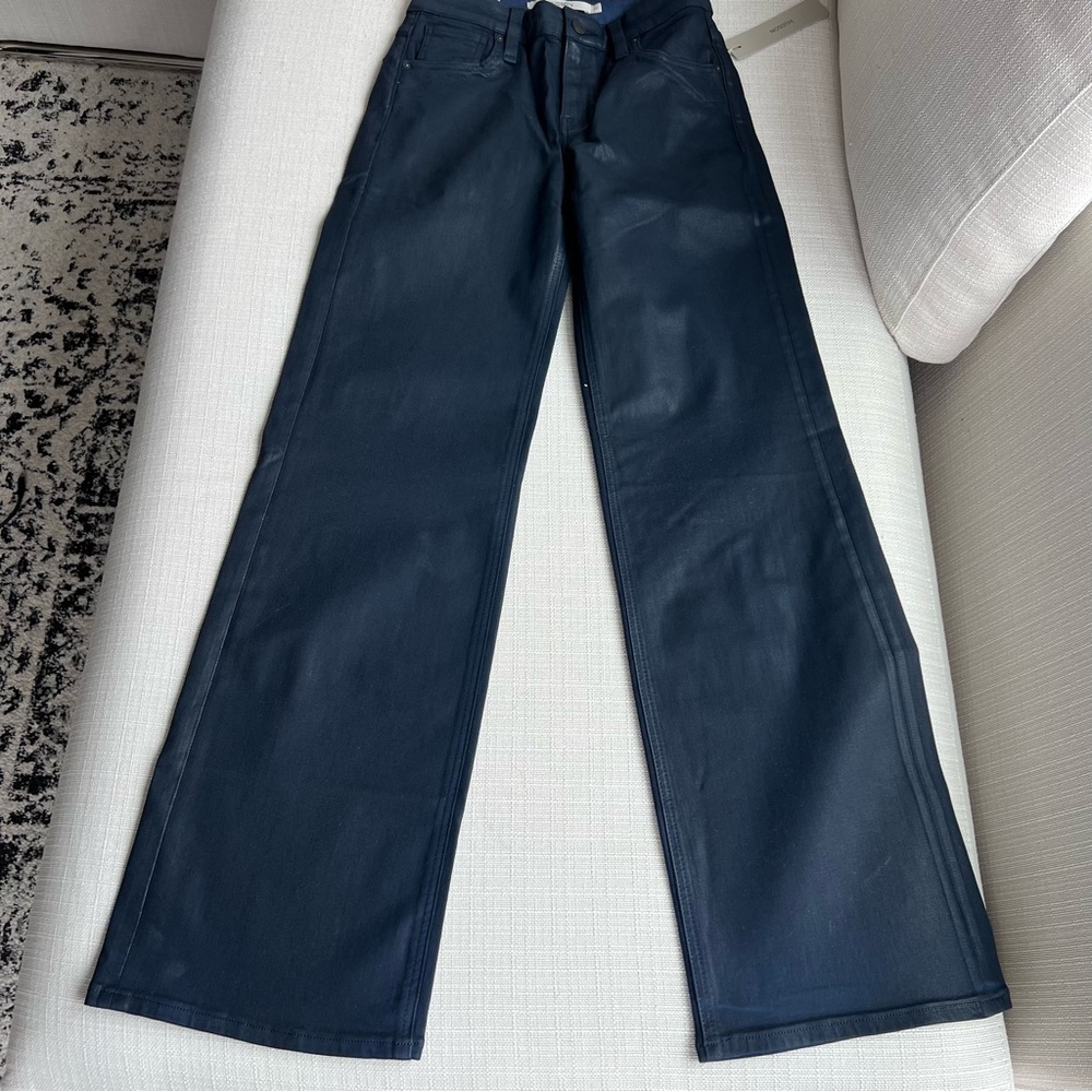 HUDSON Rosie High Rise Wide Leg Mood Indigo Coated Jean 24